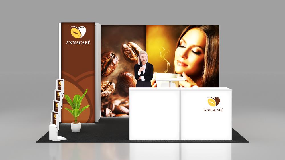 Messestand System Nürnberg 420 x 300 cm | hinterbeleuchtet, werkzeugfrei | für Messen jeder Größe - Bild 3