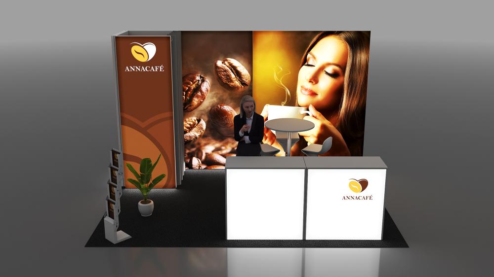 Messestand System Nürnberg 420 x 300 cm | hinterbeleuchtet, werkzeugfrei | für Messen jeder Größe - Bild 6
