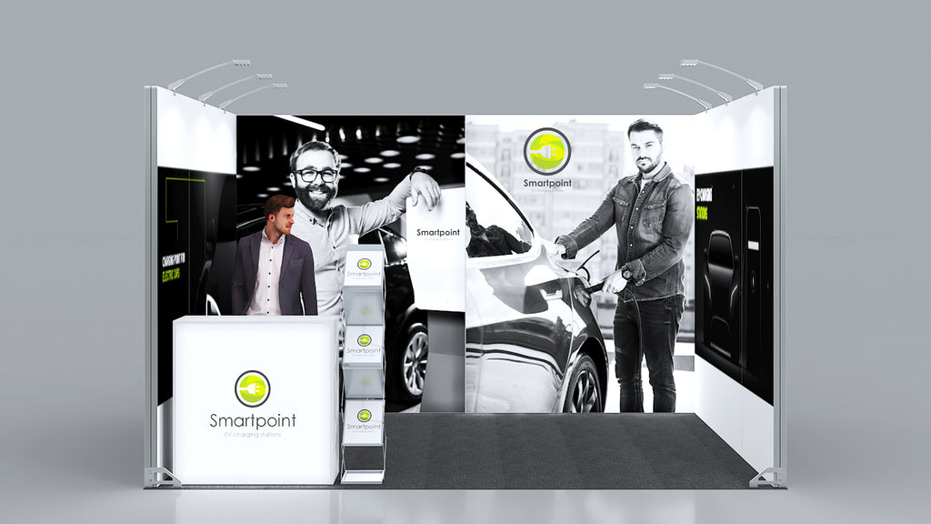 Messestand System Hamburg 400 x 312 cm | werkzeugfrei, LED Spots & Hinterleuchtung | perfekt für Messe - Bild 3