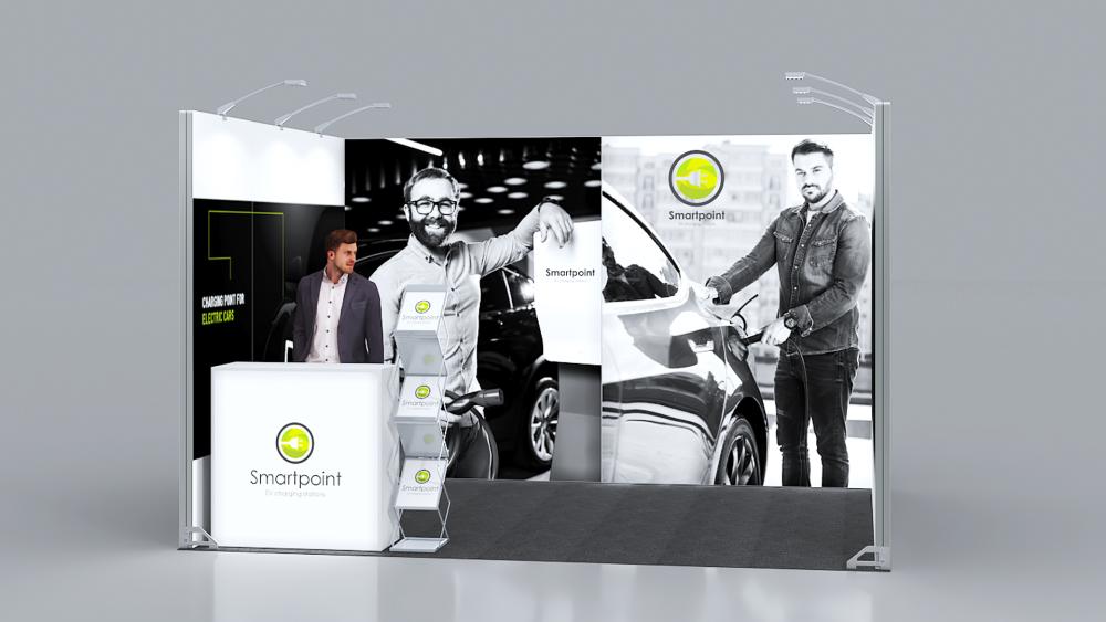 Messestand System Hamburg 400 x 312 cm | werkzeugfrei, LED Spots & Hinterleuchtung | perfekt für Messe - Bild 4