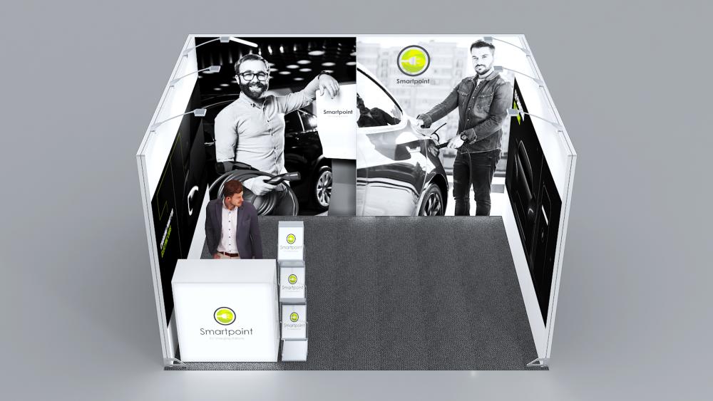 Messestand System Hamburg 400 x 312 cm | werkzeugfrei, LED Spots & Hinterleuchtung | perfekt für Messe - Bild 5