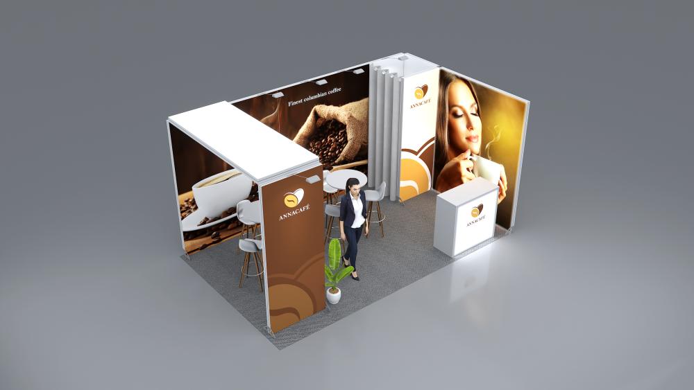 Messestand System Essen 512 x 320 cm | werkzeugfrei, LED Spots & Hinterleuchtung |für professionelle Messeauftritt - Bild 5