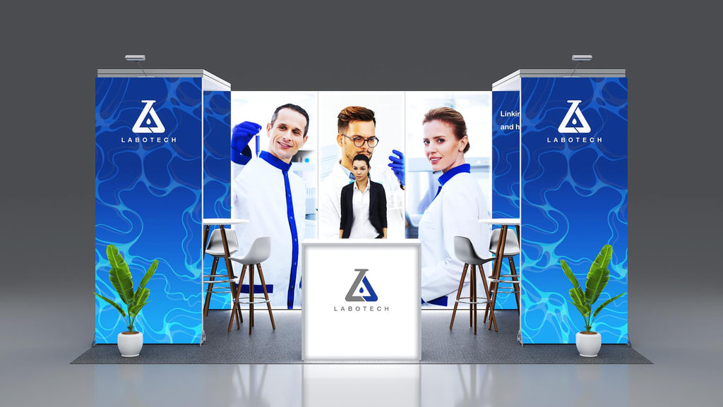 Messestand System Berlin 506 x 300 cm | werkzeugfrei, LED Spots & Hinterleuchtung, ideal für Messeauftritt - Bild 3