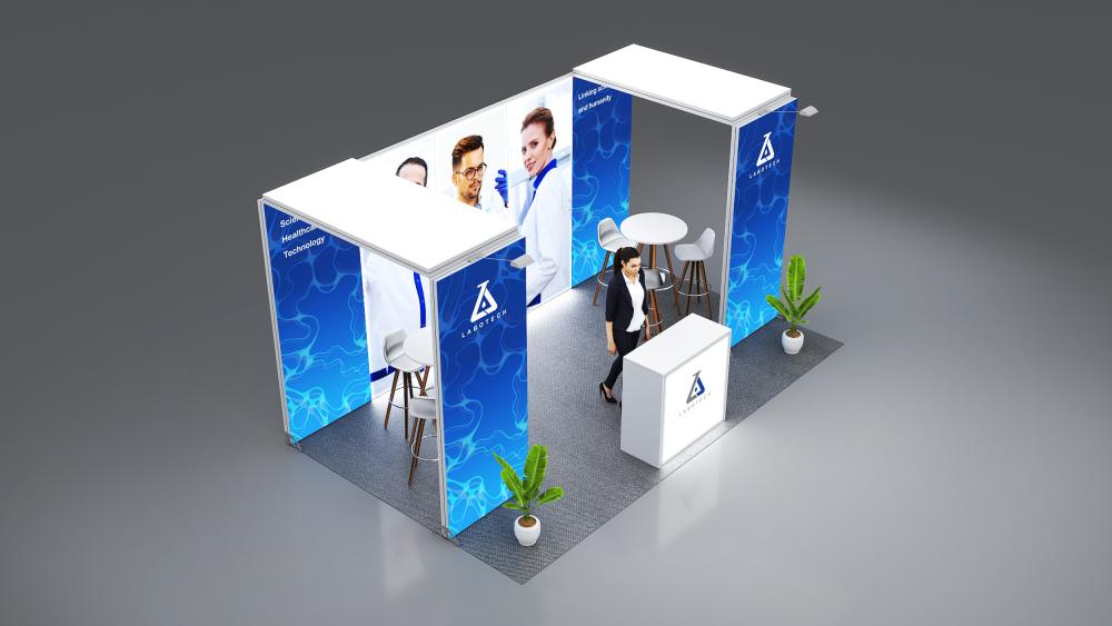 Messestand System Berlin 506 x 300 cm | werkzeugfrei, LED Spots & Hinterleuchtung, ideal für Messeauftritt - Bild 5