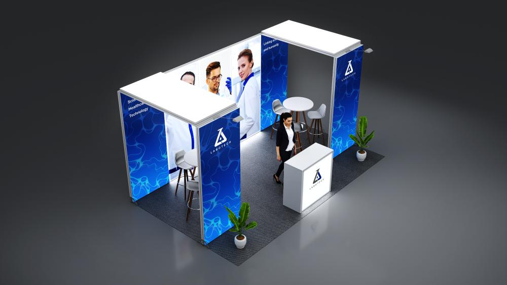 Messestand System Berlin 506 x 300 cm | werkzeugfrei, LED Spots & Hinterleuchtung, ideal für Messeauftritt - Bild 6