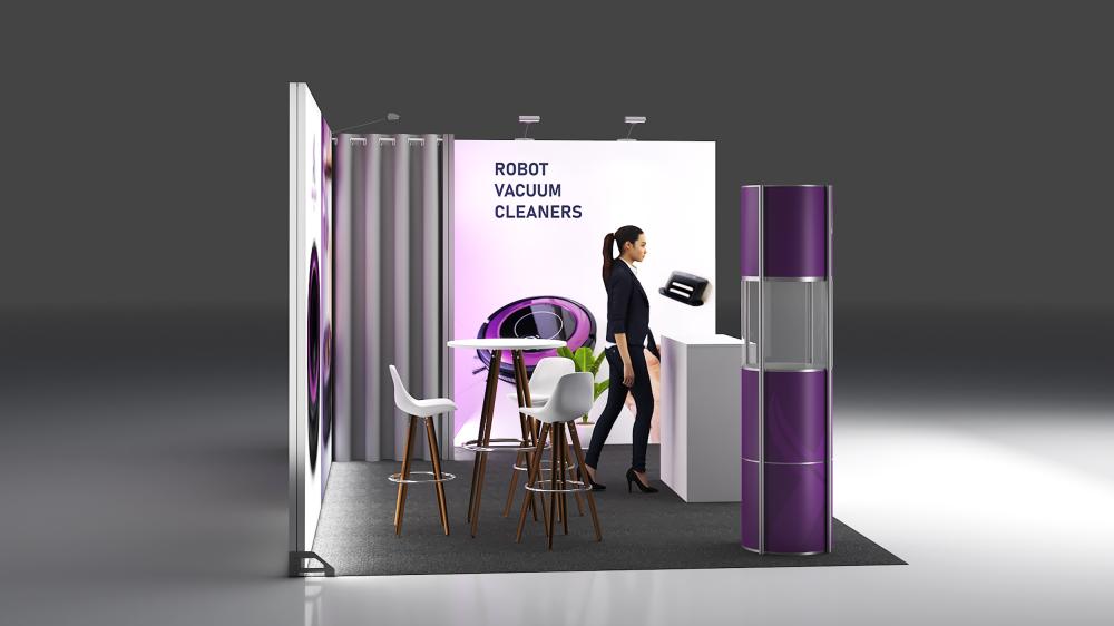 Messewand Stecksystem Leipzig 522 x 322 cm | werkzeugfrei, LED Spots & Hinterleuchtung | ideal für Messeauftritt - Bild 4