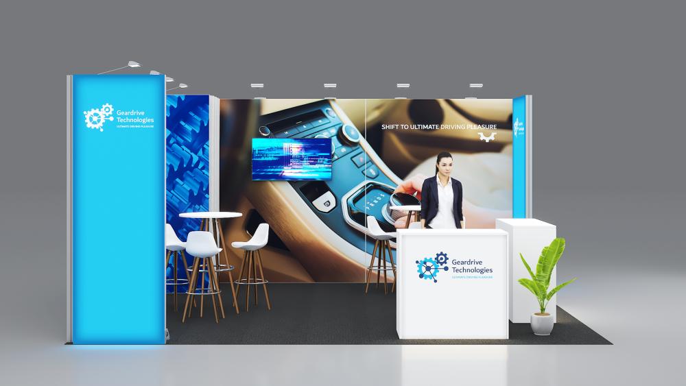 Messewand Stecksystem Aachen 518 x 426 cm | werkzeugfrei, LED Spots & Hinterleuchtung| perfekt für Messeauftritt - Bild 3