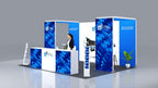Messewand Stecksystem Mannheim 508 x 400 cm | werkzeugfrei, LED Spots & Hinterleuchtung für Messeauftritt - Bild 2