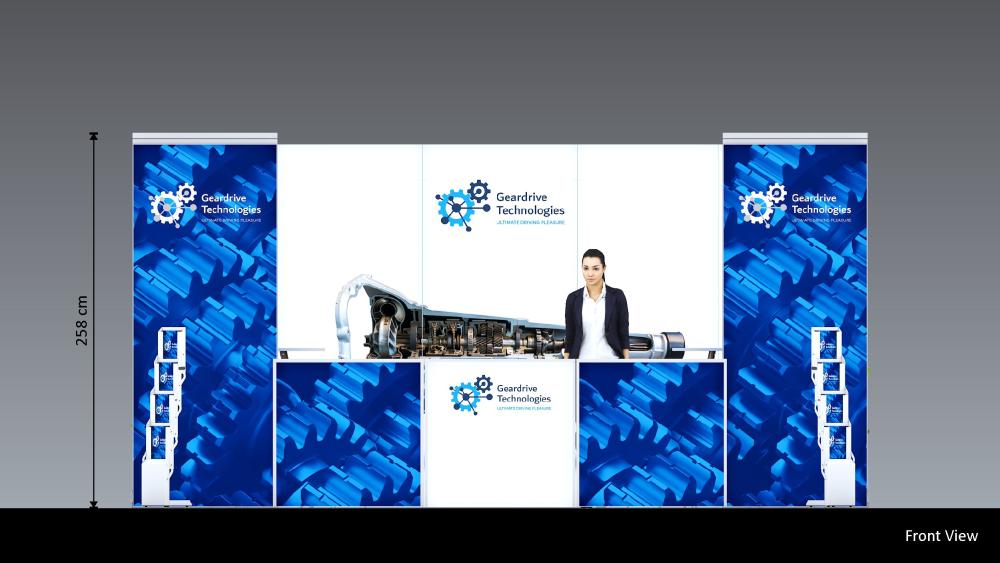 Messewand Stecksystem Mannheim 508 x 400 cm | werkzeugfrei, LED Spots & Hinterleuchtung für Messeauftritt - Bild 7
