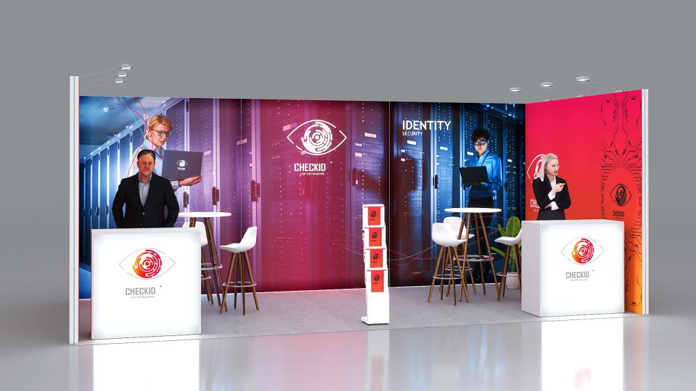 Messewand Stecksystem Dortmund 620 x 300 cm | werkzeugfrei, LED Spots & Hinterleuchtung | perfekt für Messeauftritt - Bild 2