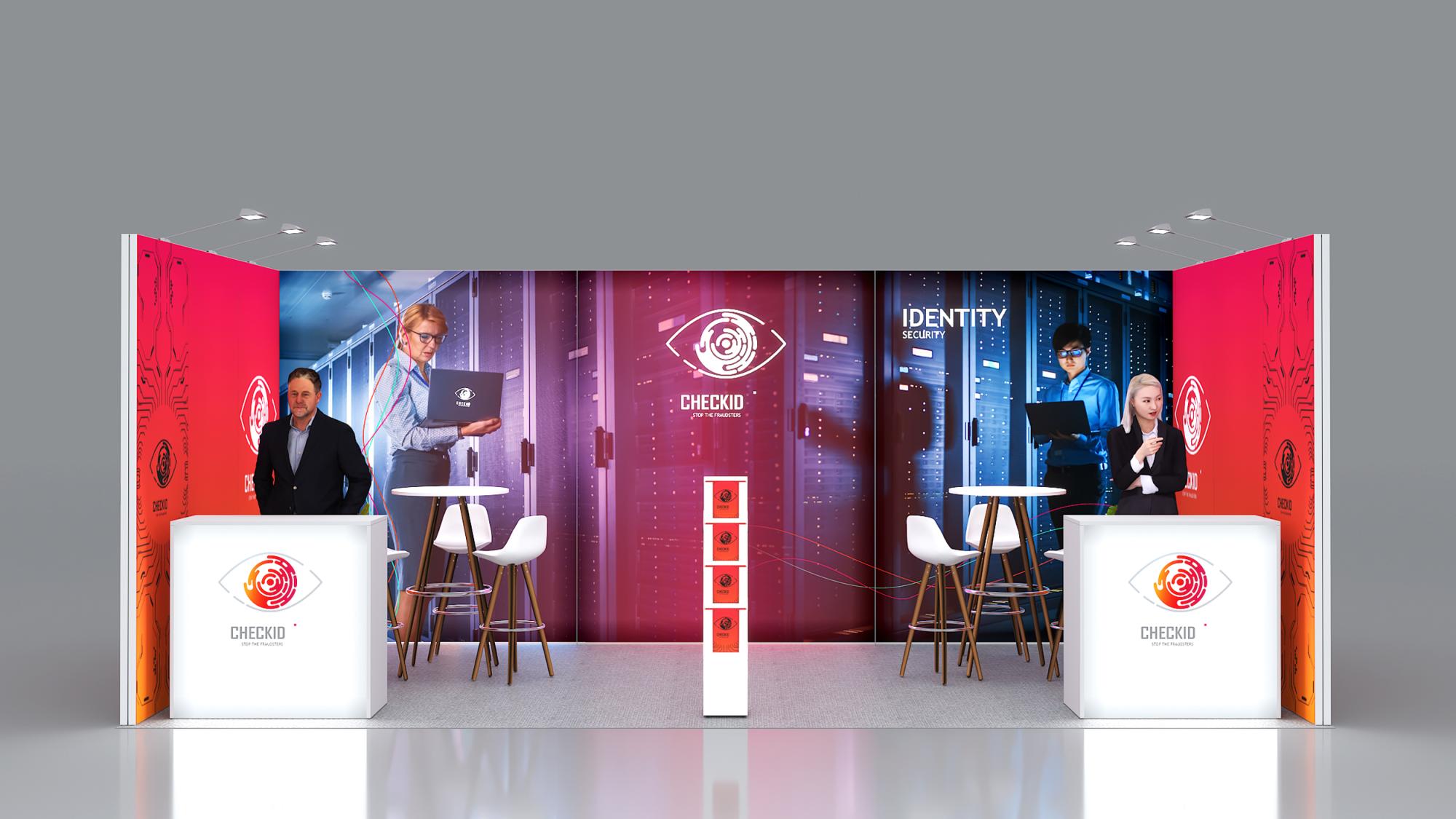 Messewand Stecksystem Dortmund 620 x 300 cm | werkzeugfrei, LED Spots & Hinterleuchtung | perfekt für Messeauftritt - Bild 3