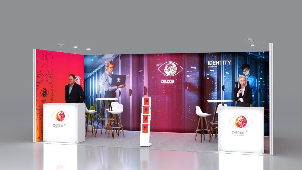 Messewand Stecksystem Dortmund 620 x 300 cm | werkzeugfrei, LED Spots & Hinterleuchtung | perfekt für Messeauftritt - Bild 4