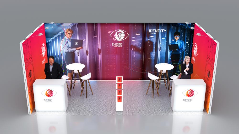 Messewand Stecksystem Dortmund 620 x 300 cm | werkzeugfrei, LED Spots & Hinterleuchtung | perfekt für Messeauftritt - Bild 5