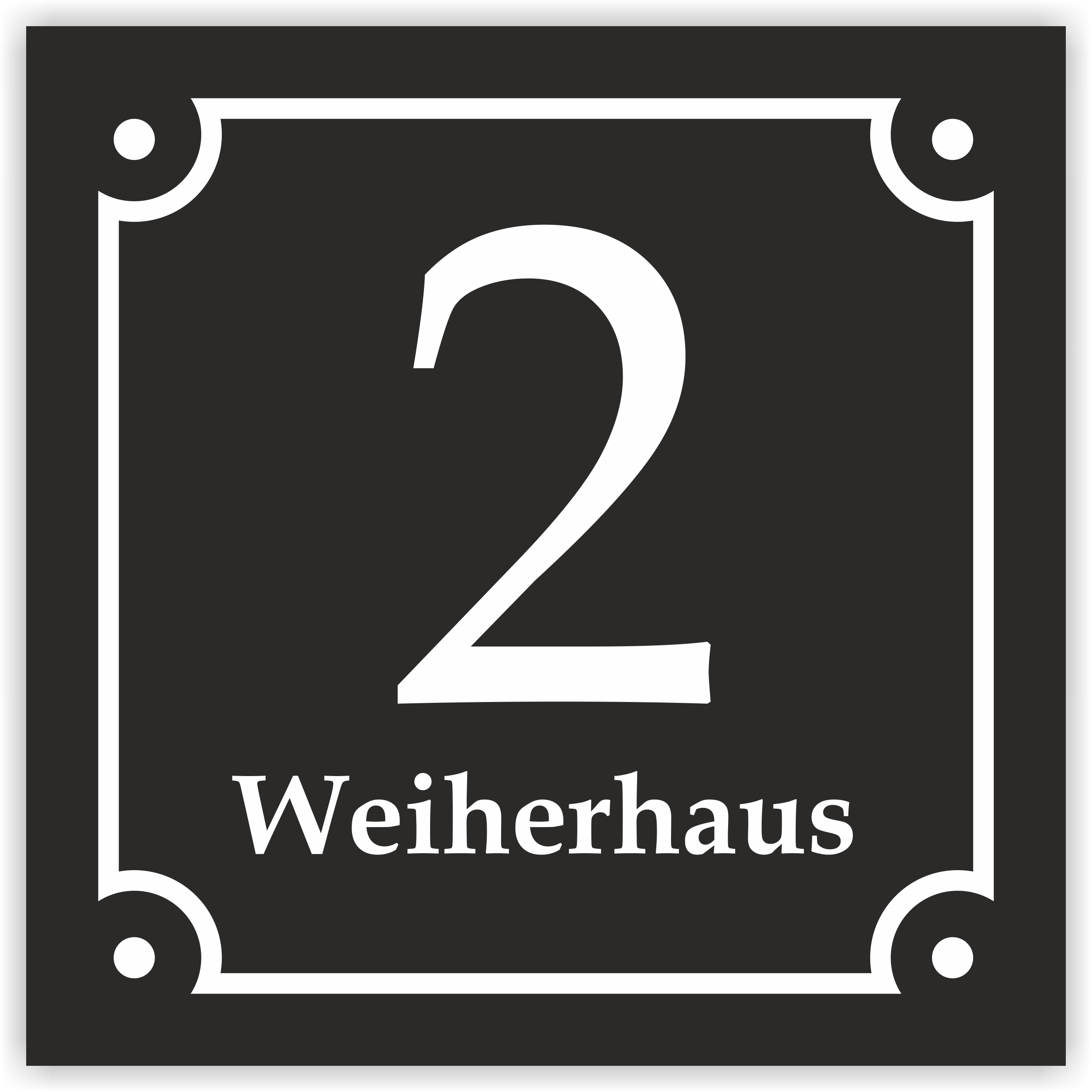 Hausnummernschild Alu-Verbund (20  ×  20 cm) | blau, grün, rot, schwarz, weiß