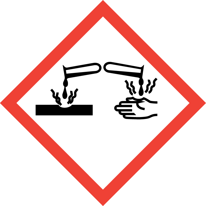  Gefahrstoffsymbole GHS 05 „Ätzend“ |  Natronlauge, Salzsäure, Flusssäure  |  CLP Gefahrgut Kennzeichnung 