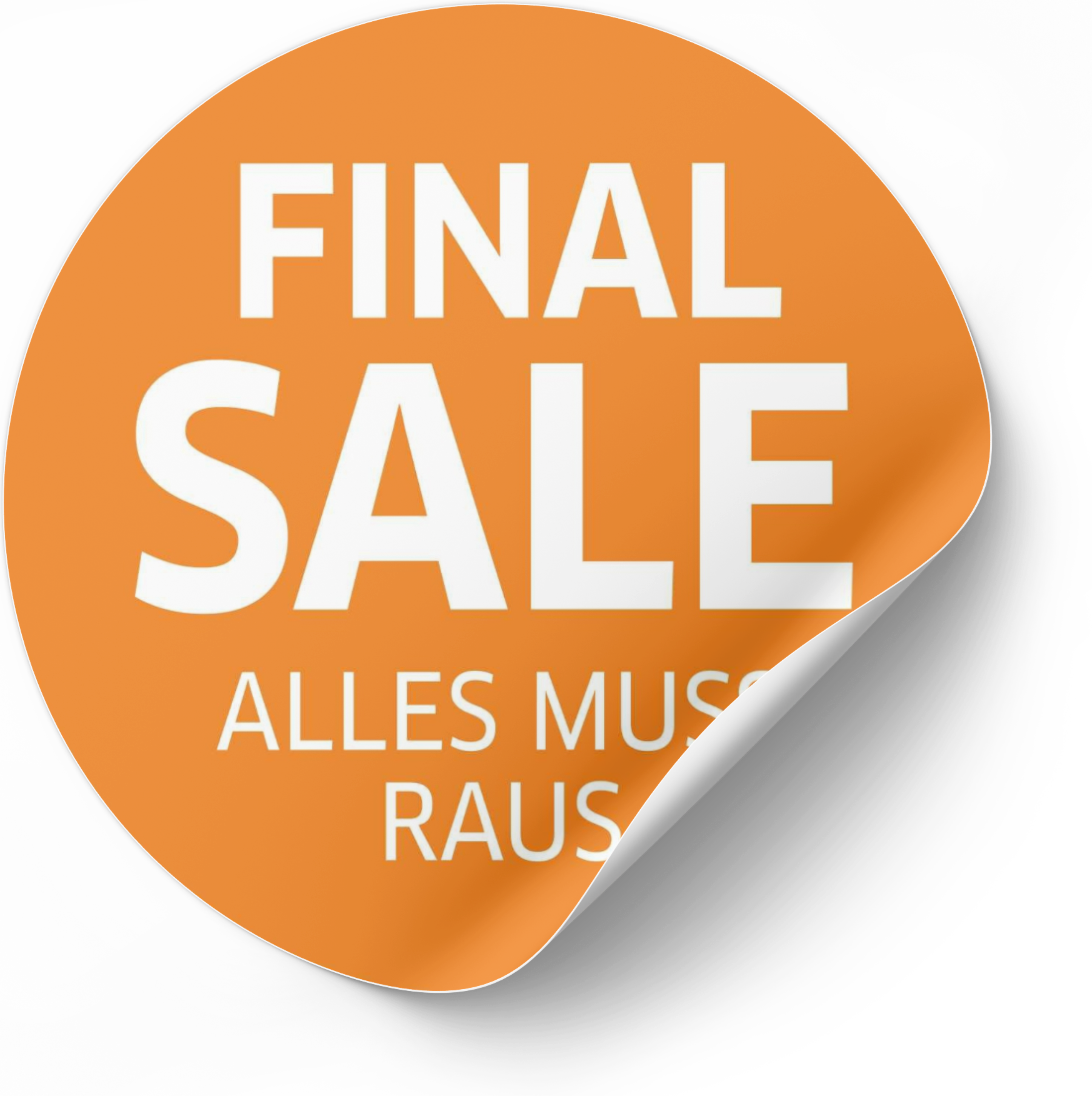 Final Sale , alles muss raus | Sale Fensteraufkleber | Ø 20-90 cm - rot, rosa, orange, blau, grün