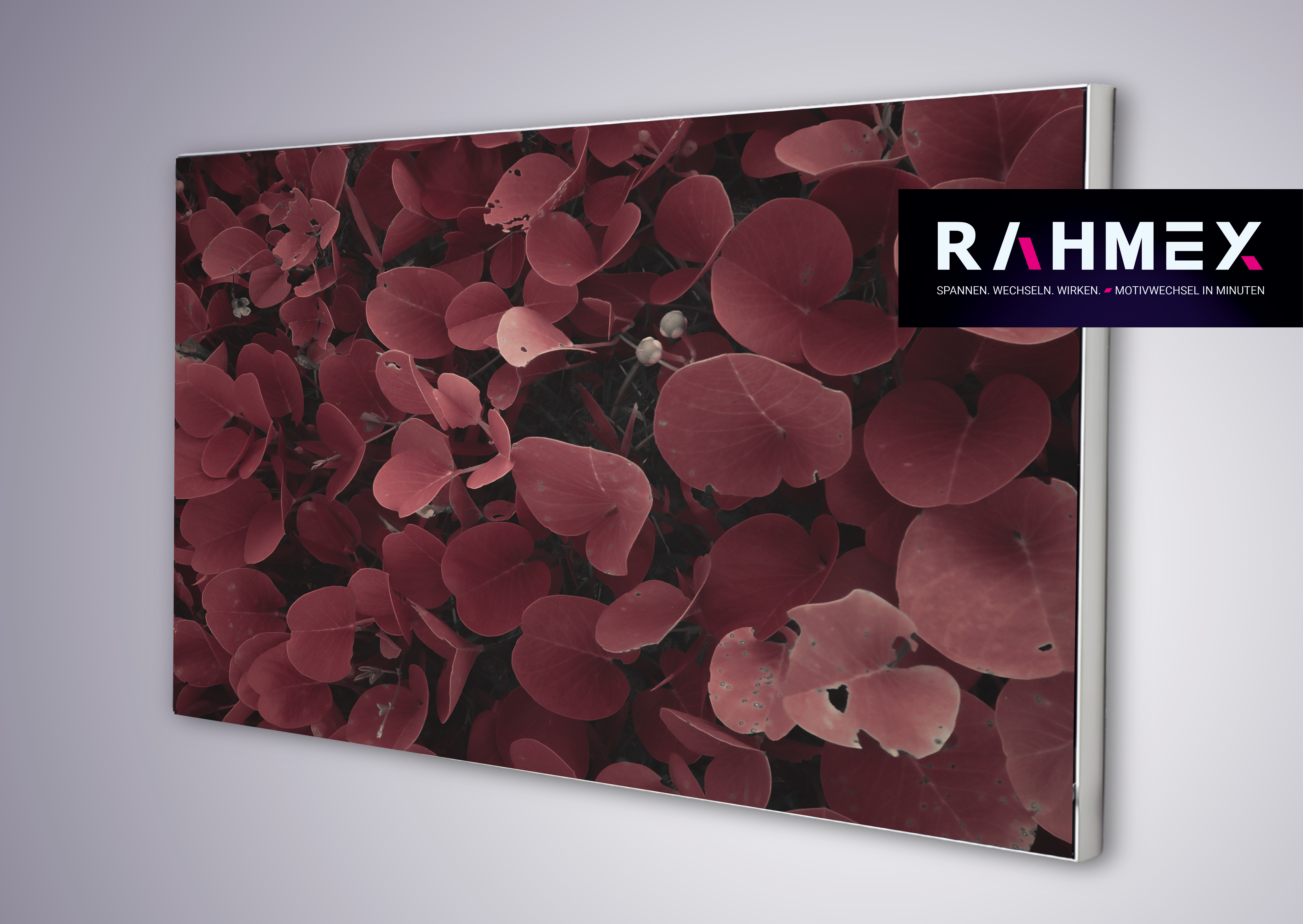 RAHMEX Textilspannrahmen 140 x 100 cm zur Wandmontage Indoor – inkl. Druck | Motivwechsel in Minuten