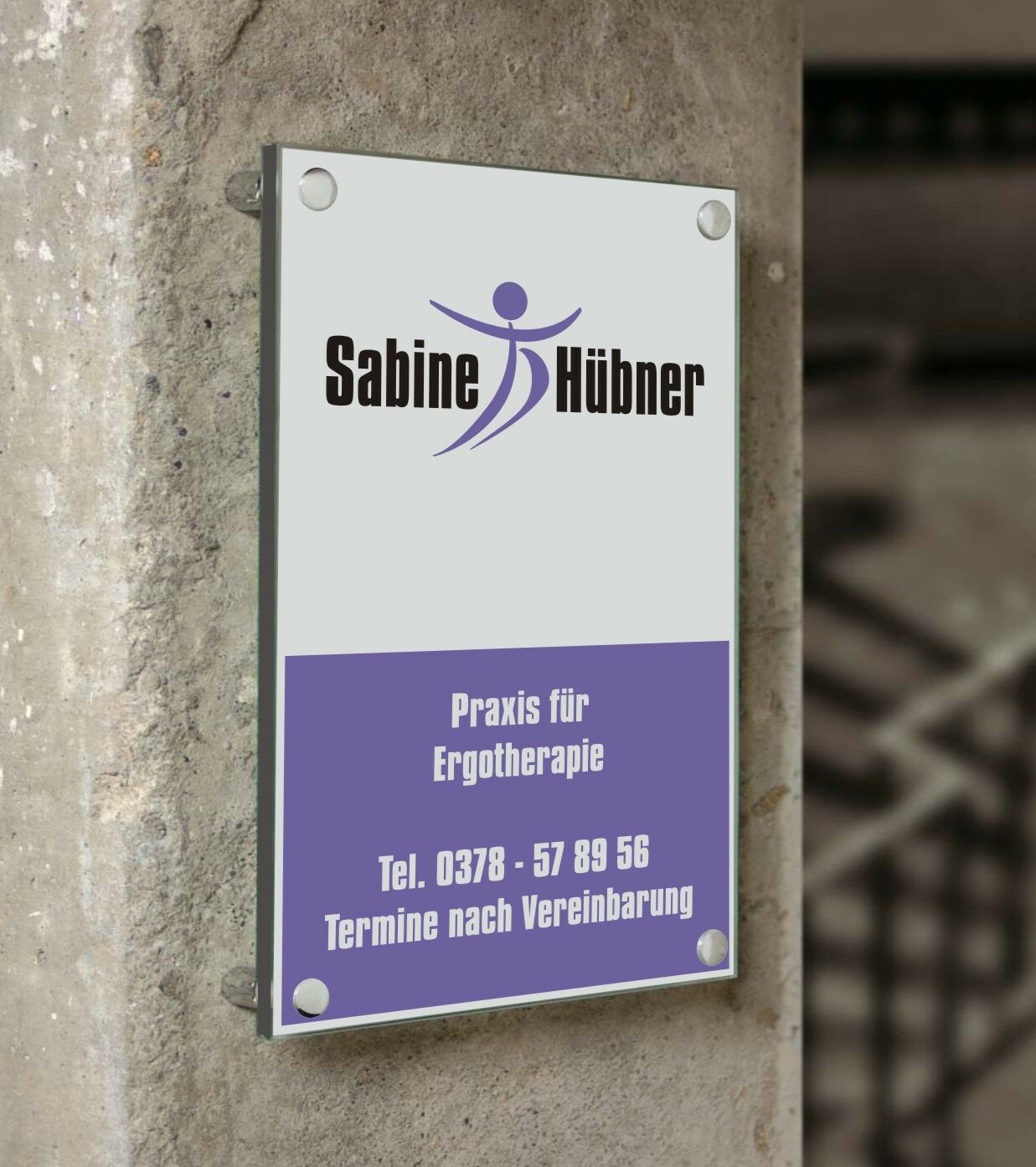 Firmenschild aus Acrylglas oder Alu-Verbund inkl. Abstandshalter und Beschriftung 