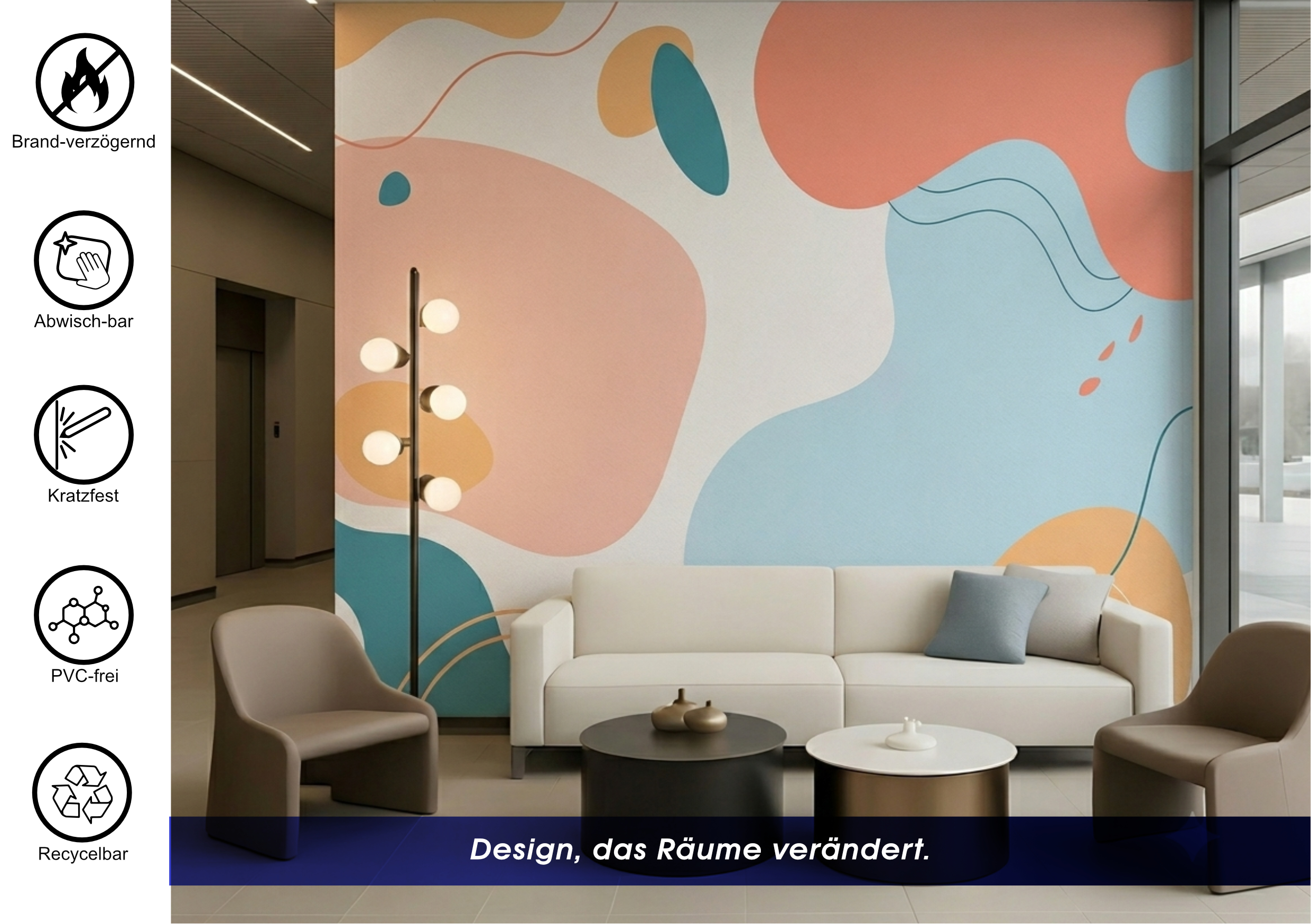 WalltexPro® Tapete nach Maß für Innenräume – inkl. Druck | Nahtlose Textiltapete & PVC-frei