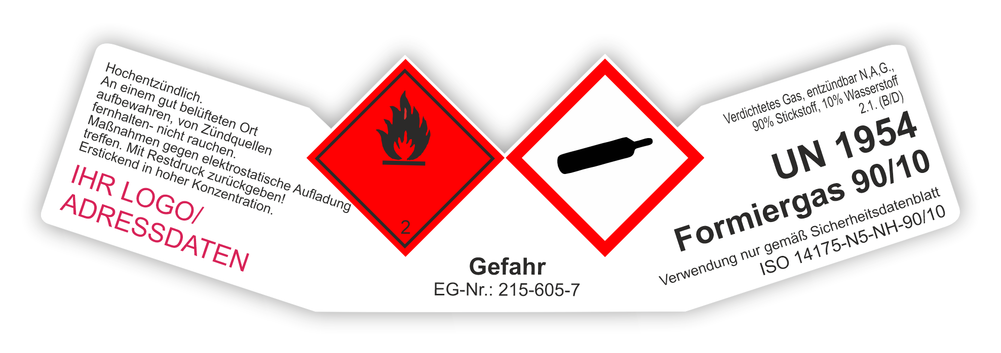 Formiergas  | Gefahrgut Aufkleber Set | Personalisierte & Zertifizierte Kennzeichnung 