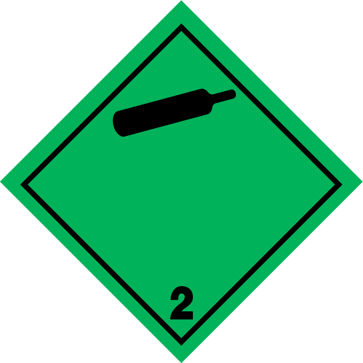 Gefahrstoffsymbole  "Nicht entzündbare, nicht giftige Gase" Klasse 2 | Stickstoff, CO₂, Argon |ADR, UN, GGVSEB Gefahrgut Kennzeichnung