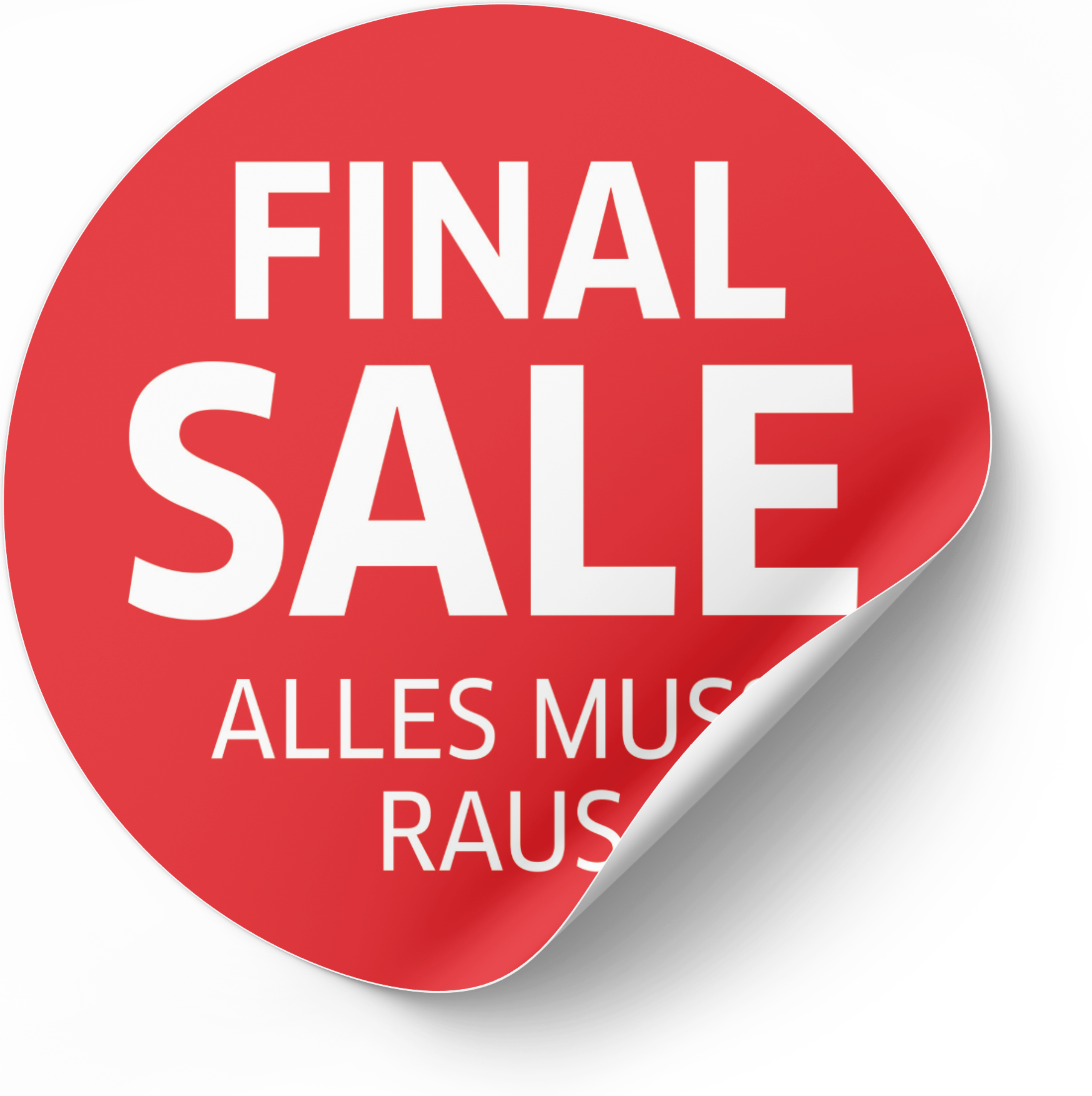 Final Sale , alles muss raus | Sale Fensteraufkleber | Ø 20-90 cm - rot, rosa, orange, blau, grün