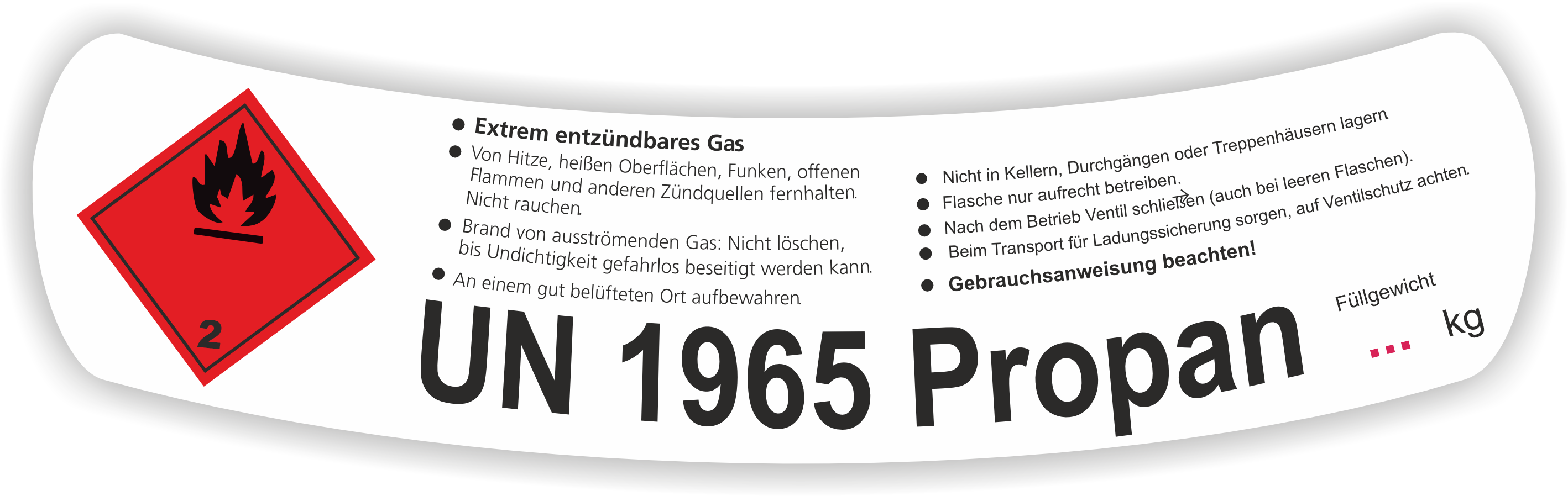 Propangas  | Gefahrgut Aufkleber Set | Personalisierte & Zertifizierte Kennzeichnung 