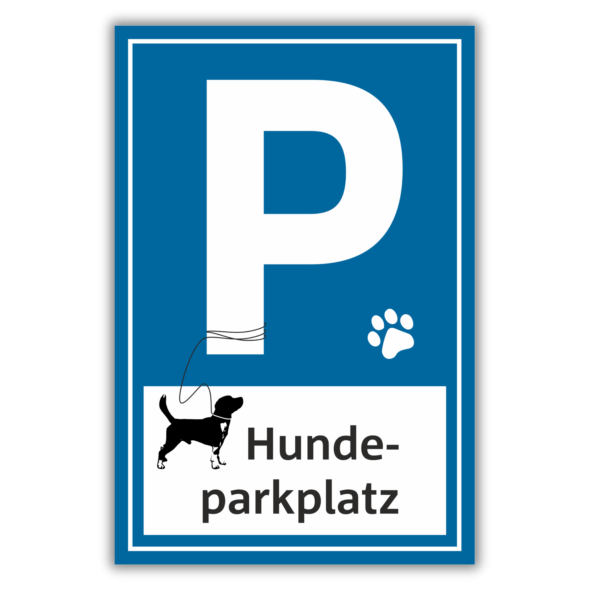 Parkplatzschild Hundeparkplatz  Alu-Verbund oder PVC 30x20 cm, 40x30 cm  