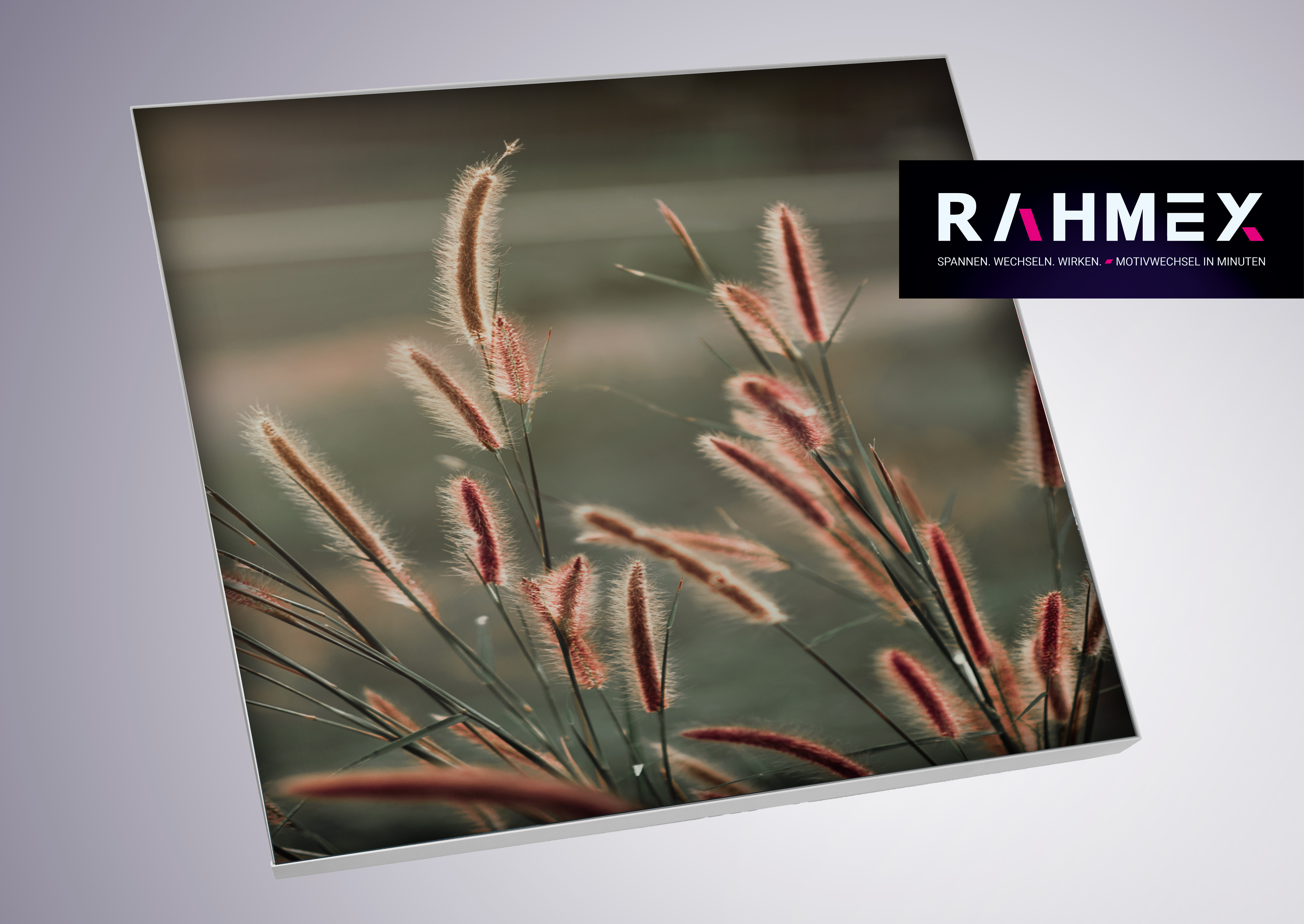 RAHMEX Textilspannrahmen 125 x 125 cm zur Wandmontage Indoor – inkl. Druck | Motivwechsel in Minuten