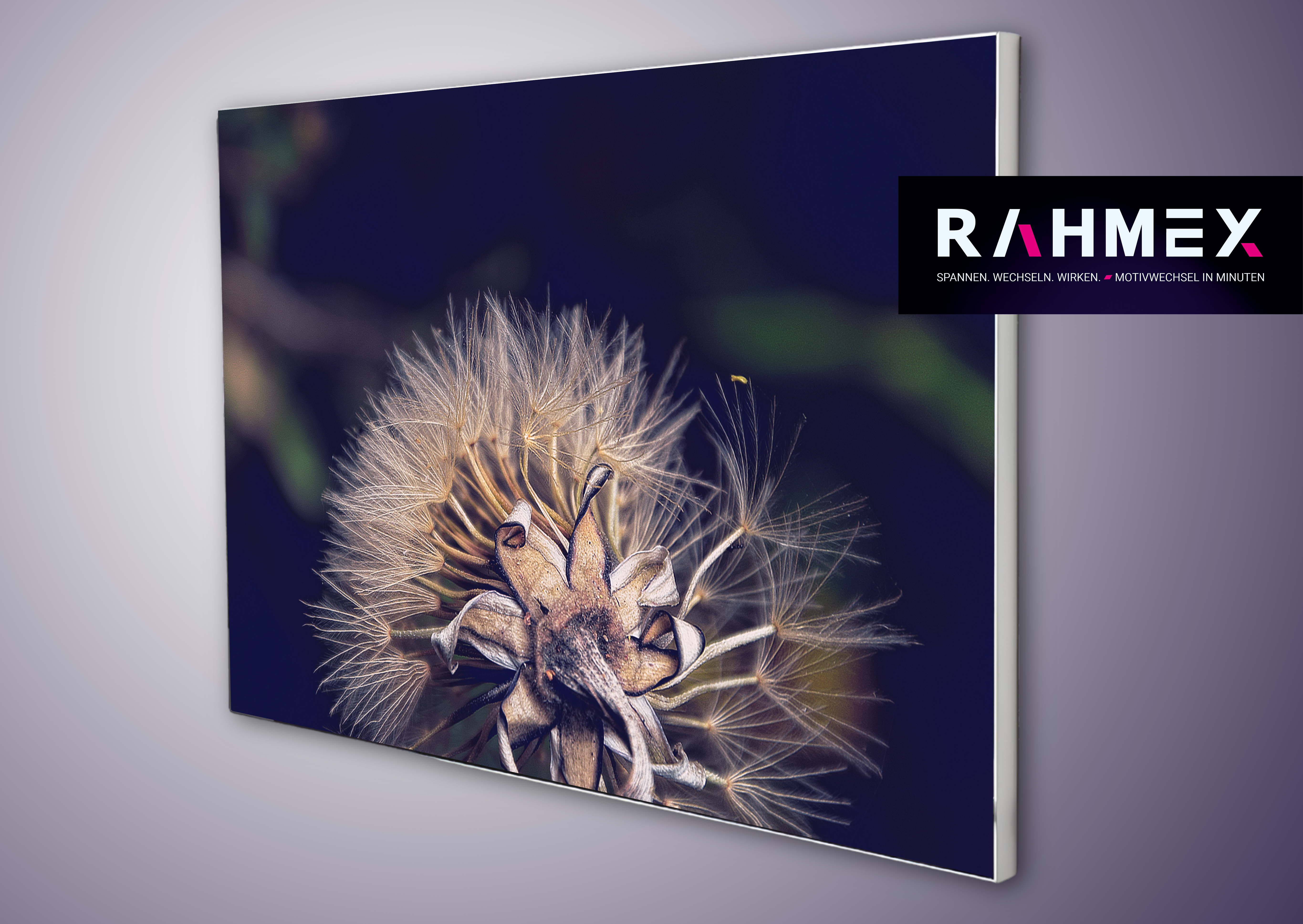 RAHMEX Textilspannrahmen 100 x 70 cm zur Wandmontage Indoor  – inkl. Druck | Motivwechsel in Minuten 
