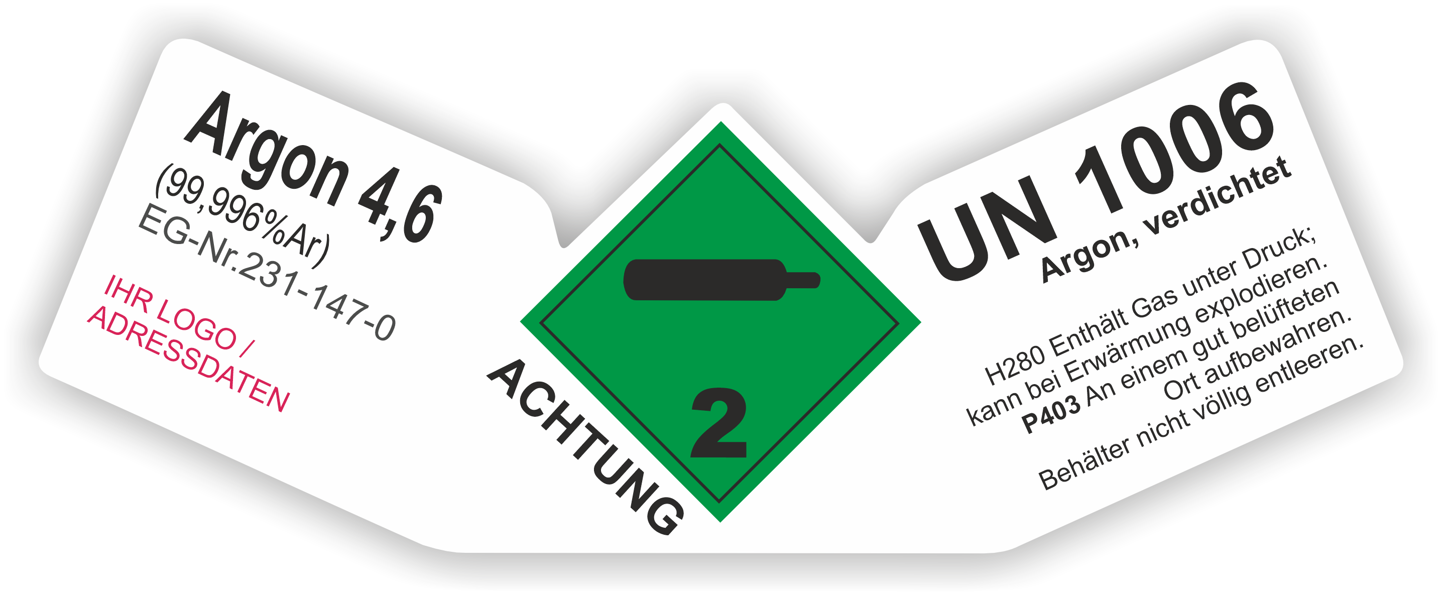 Argon 4.6 | Gefahrgut Aufkleber Set | Personalisierte & Zertifizierte Kennzeichnung  