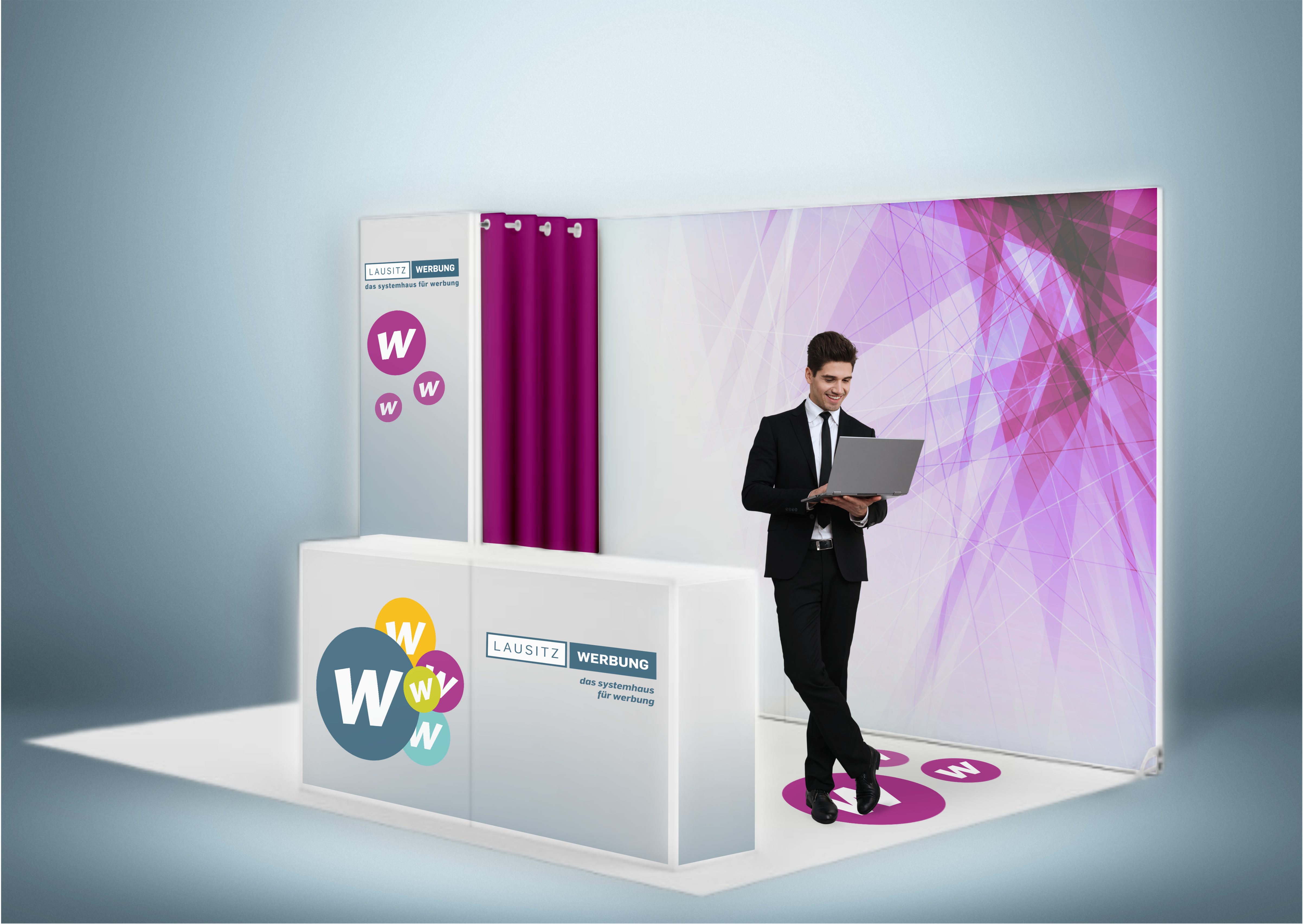 Messestand System Nürnberg 420 x 300 cm | hinterbeleuchtet, werkzeugfrei | für Messen jeder Größe